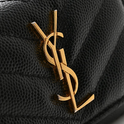 Saint Laurent Grain de Poudre Matelasse Cassandre Monogram Slim Key Case Black 8 of 12