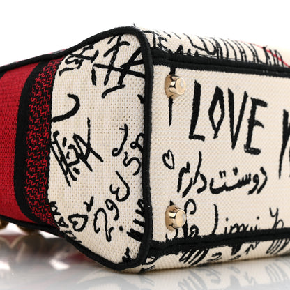 Christian Dior Canvas Medium DiorAmour Graffiti Lady D-Lite Latte 9 of 10