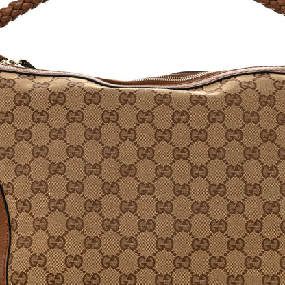 Gucci Monogram Cellarius Calfskin Medium Bella Hobo Beige Ebony Cuir 8 of 14