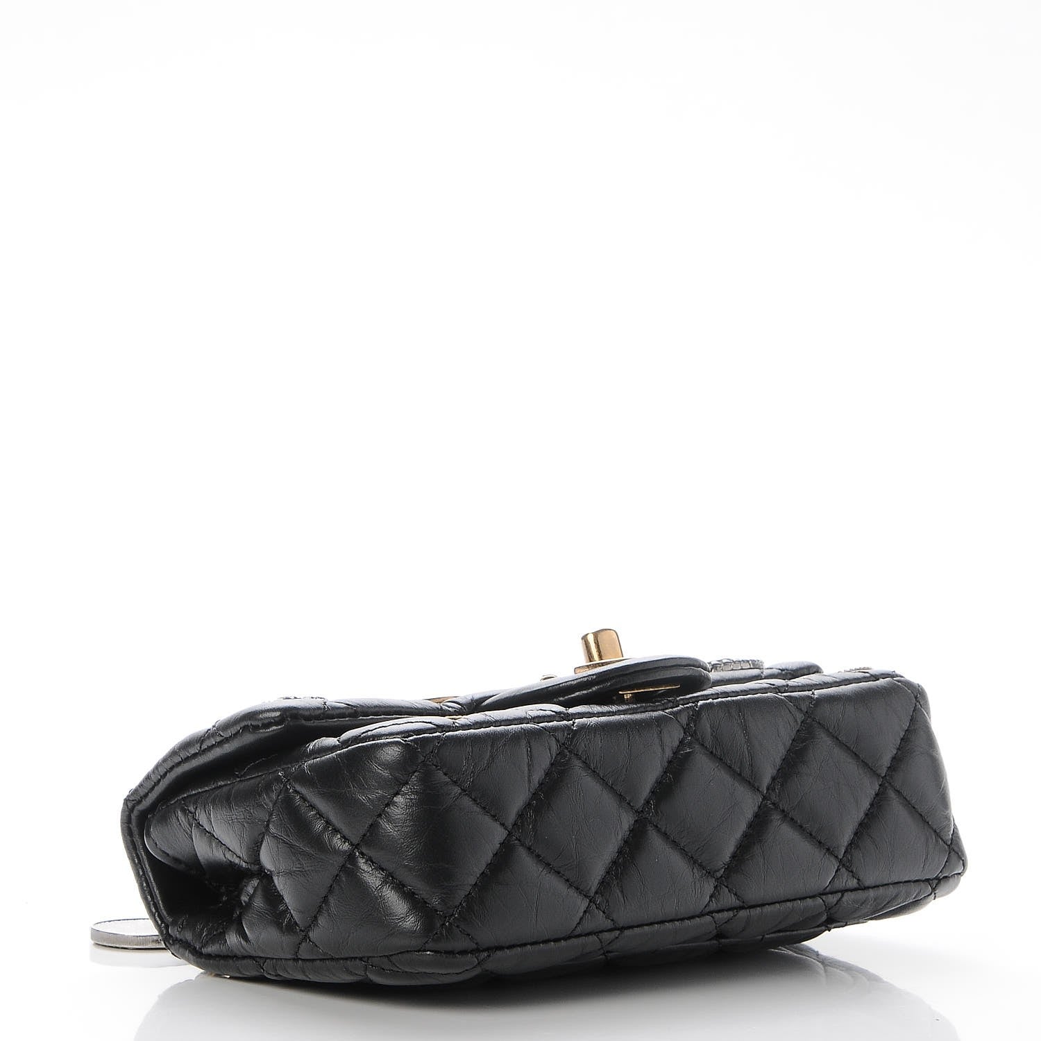 Chanel Aged Calfskin Quilted Extra Mini Medallion Flap Black 4 of 7