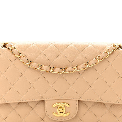 Chanel Caviar Quilted Medium Double Flap Beige 8 of 12