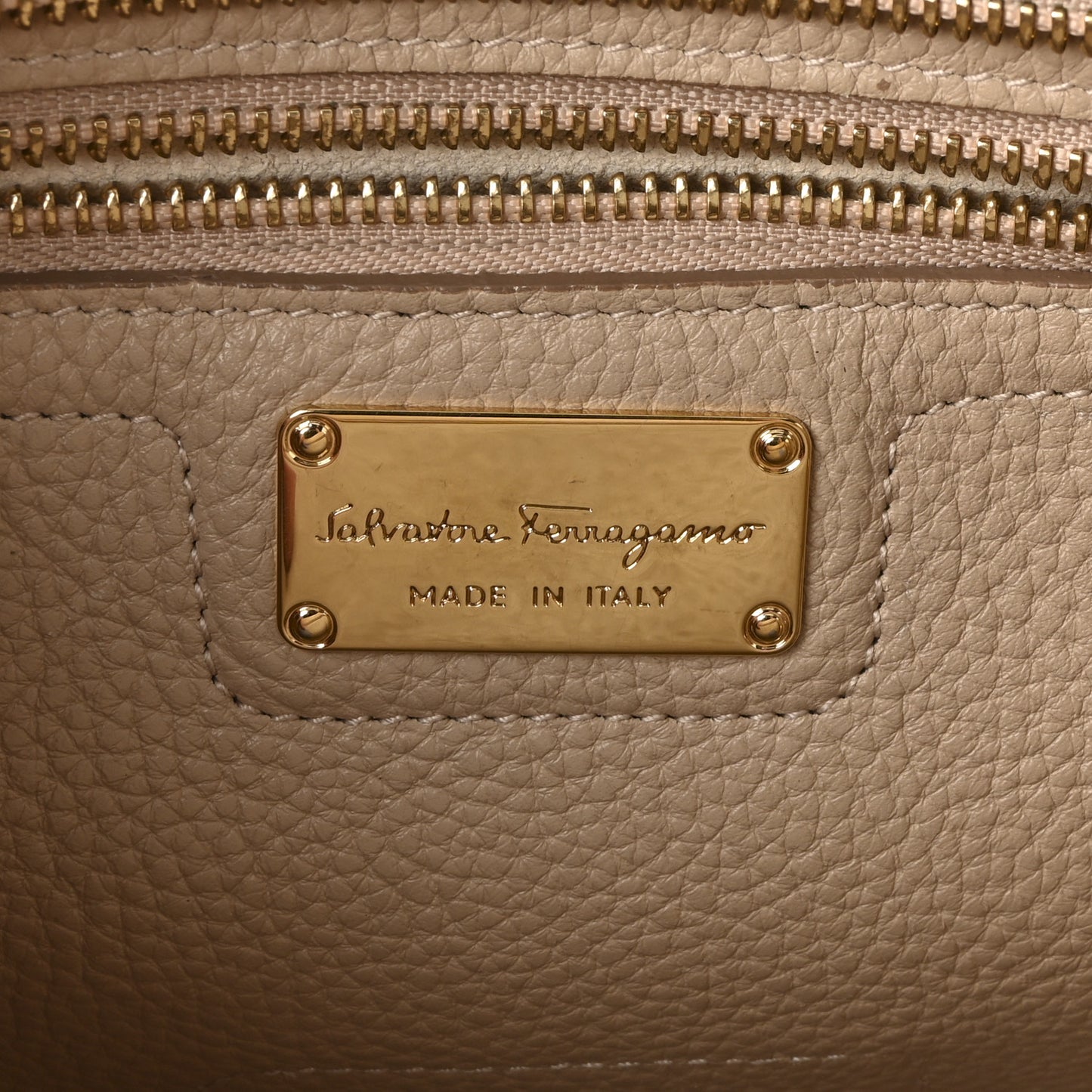 Hammered Calfskin Double Handle Small Amy Tote Cumin