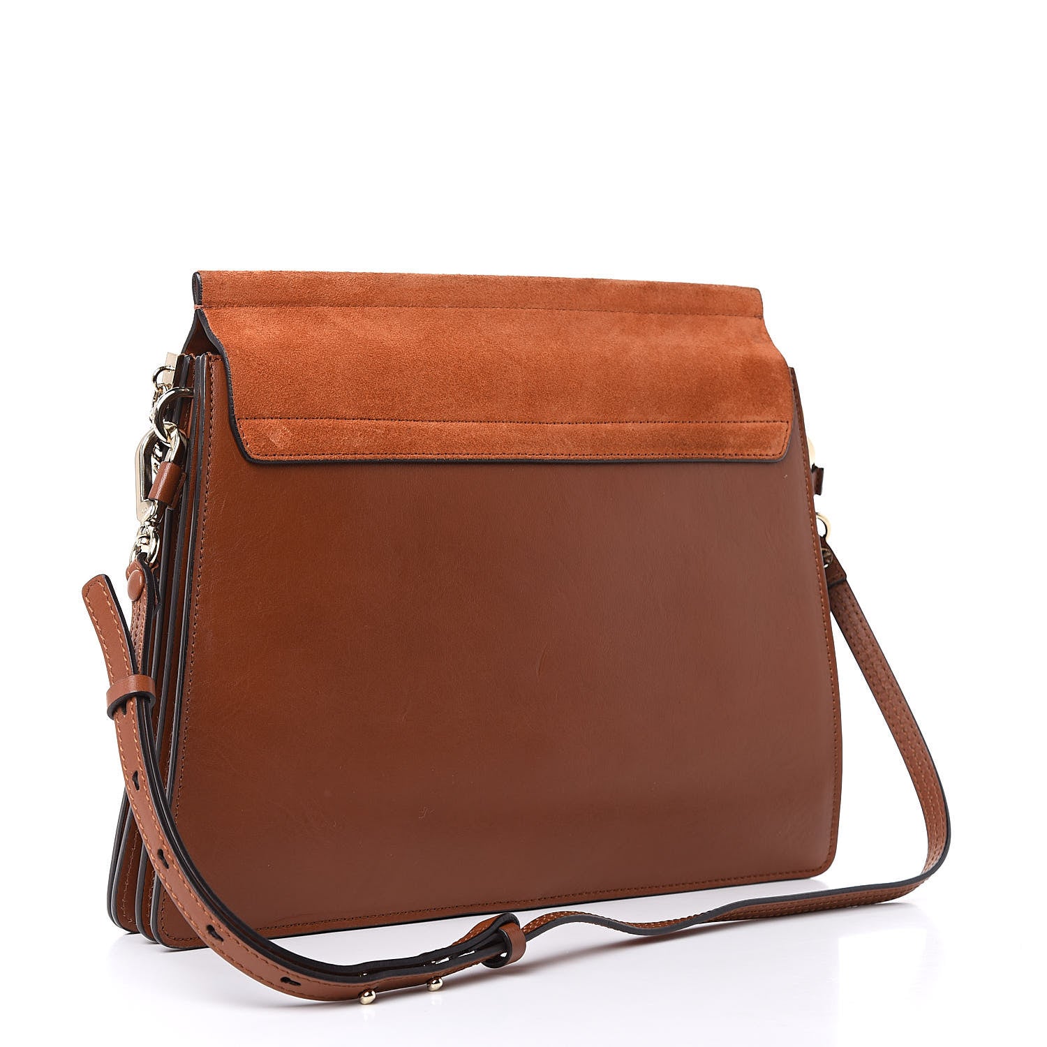 Chloe Suede Calfskin Medium Faye Shoulder Bag Tobacco 3 of 14