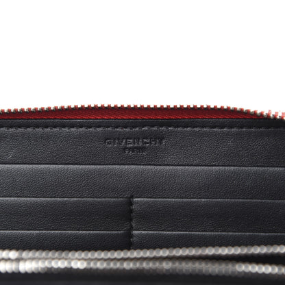 Givenchy Calfskin Logo Zip Around Wallet Red Black 6 of 7