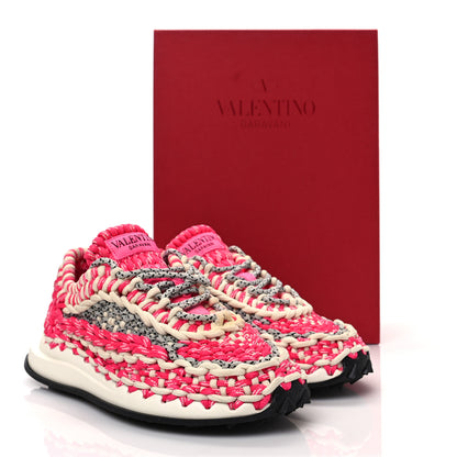 Valentino Garavani Fabric Crochet Womens Low Top Sneakers 36.5 Light Ivory Pink 9 of 9