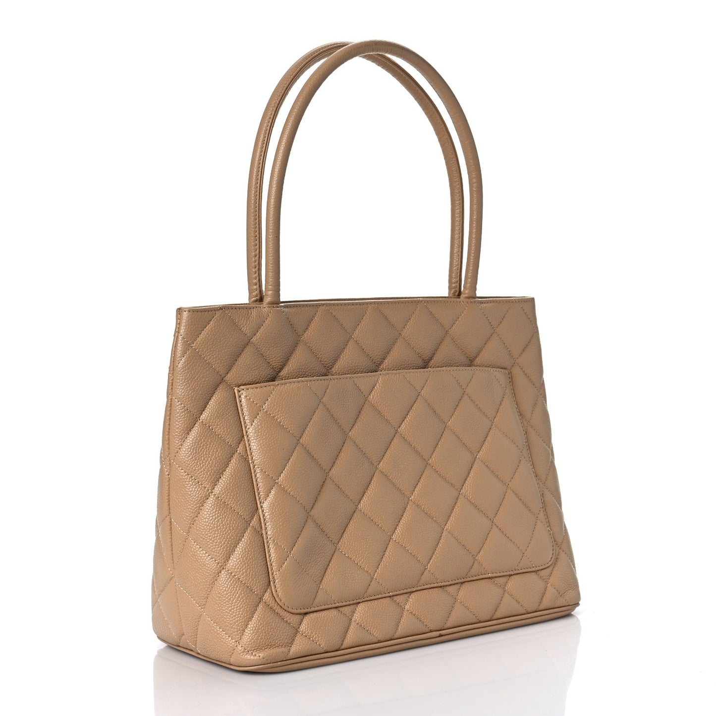 Caviar Quilted Medallion Tote Beige
