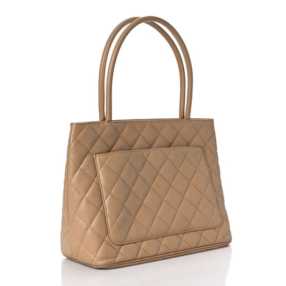 Chanel Caviar Quilted Medallion Tote Beige 2 of 9