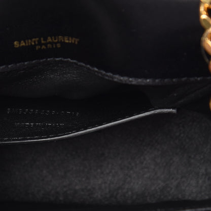 Saint Laurent Patent Calfskin Matelasse Monogram Small Vicky Chain Bag Black 8 of 10