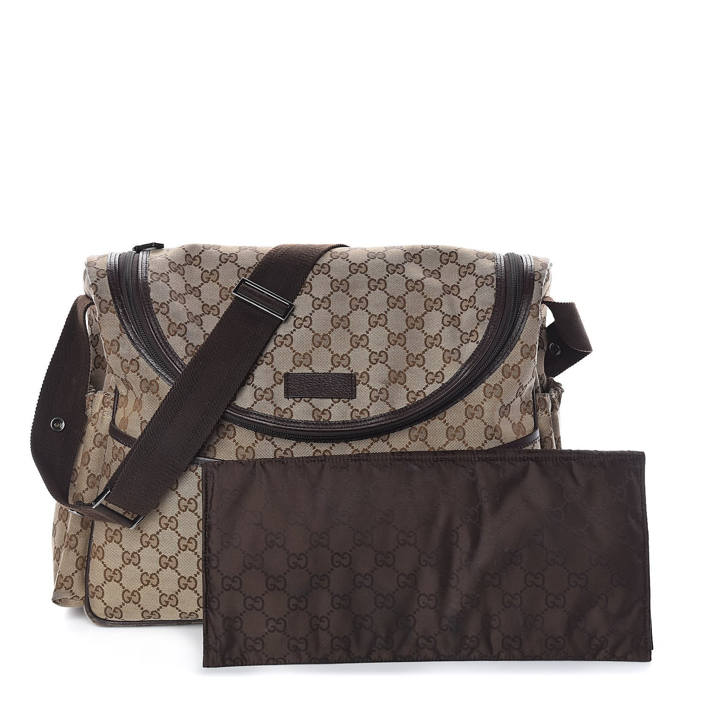 Monogram Natural Pigskin Large Diaper Bag Beige Ebony Cocoa Dark Chocolate