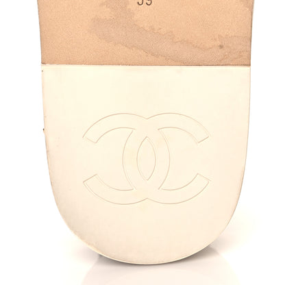 Chanel Calfskin Chain Platform Sandals 39 White 10 of 11