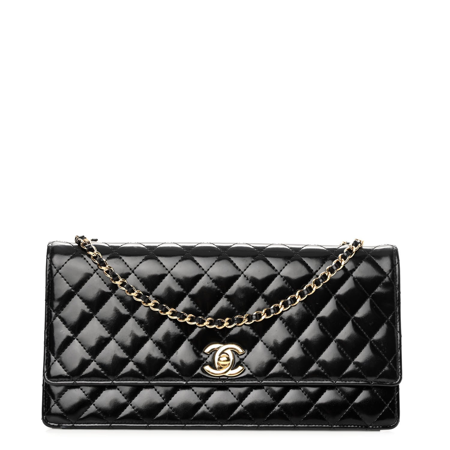 Chanel Patent Quilted Medium Single Flap Black 1 of 11