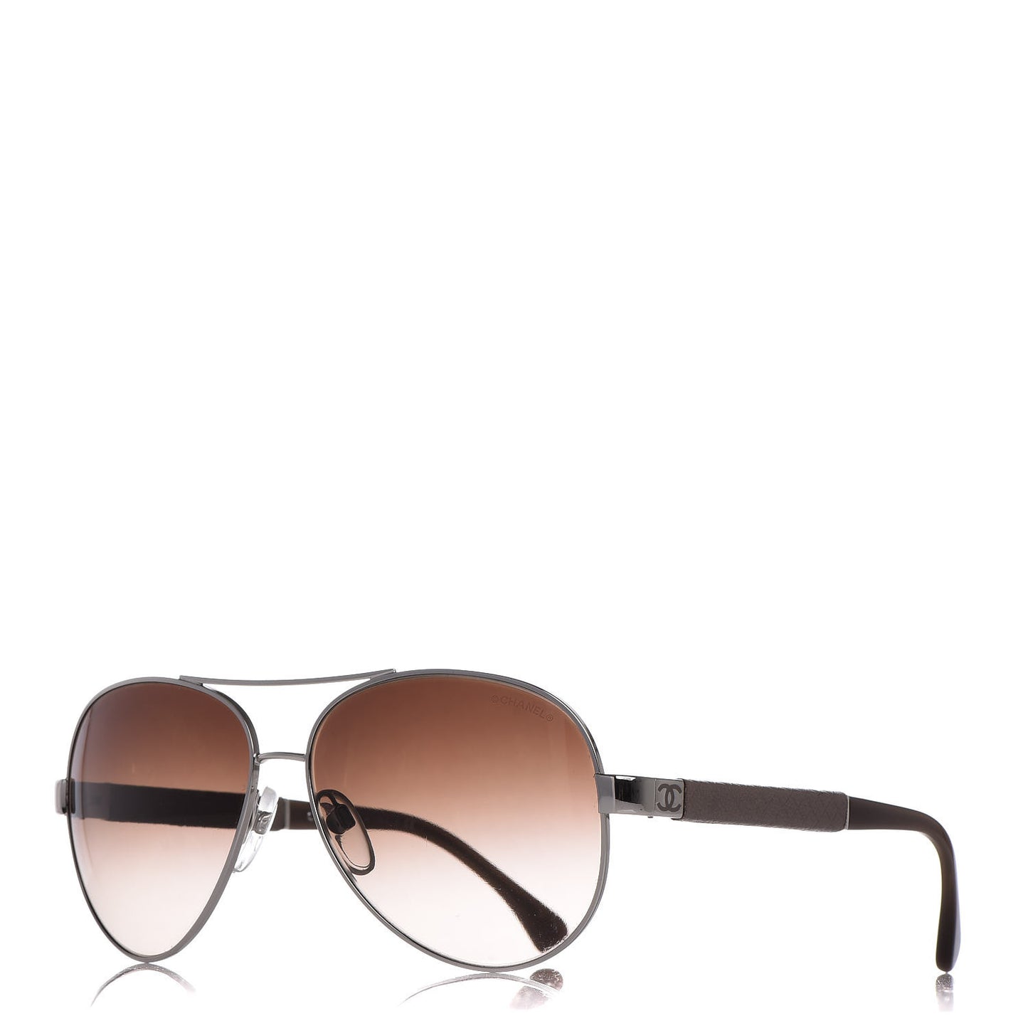 Lambskin Quilted CC Aviator Sunglasses 4195-Q Brown