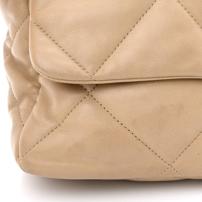 Chanel Lambskin Quilted Large Chanel 19 Flap Dark Beige 11 of 12