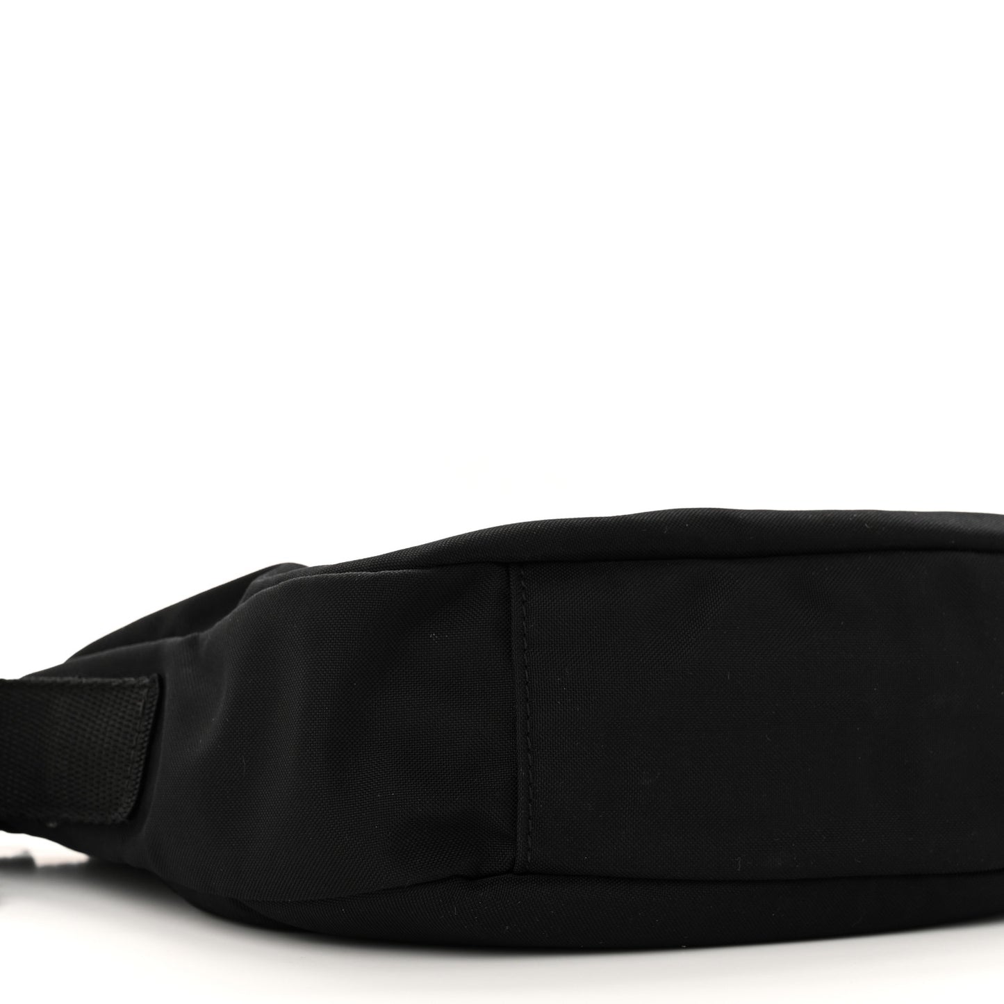 Recycled Sport Nylon Logo Embroidered Wheel Sling Bag Black White
