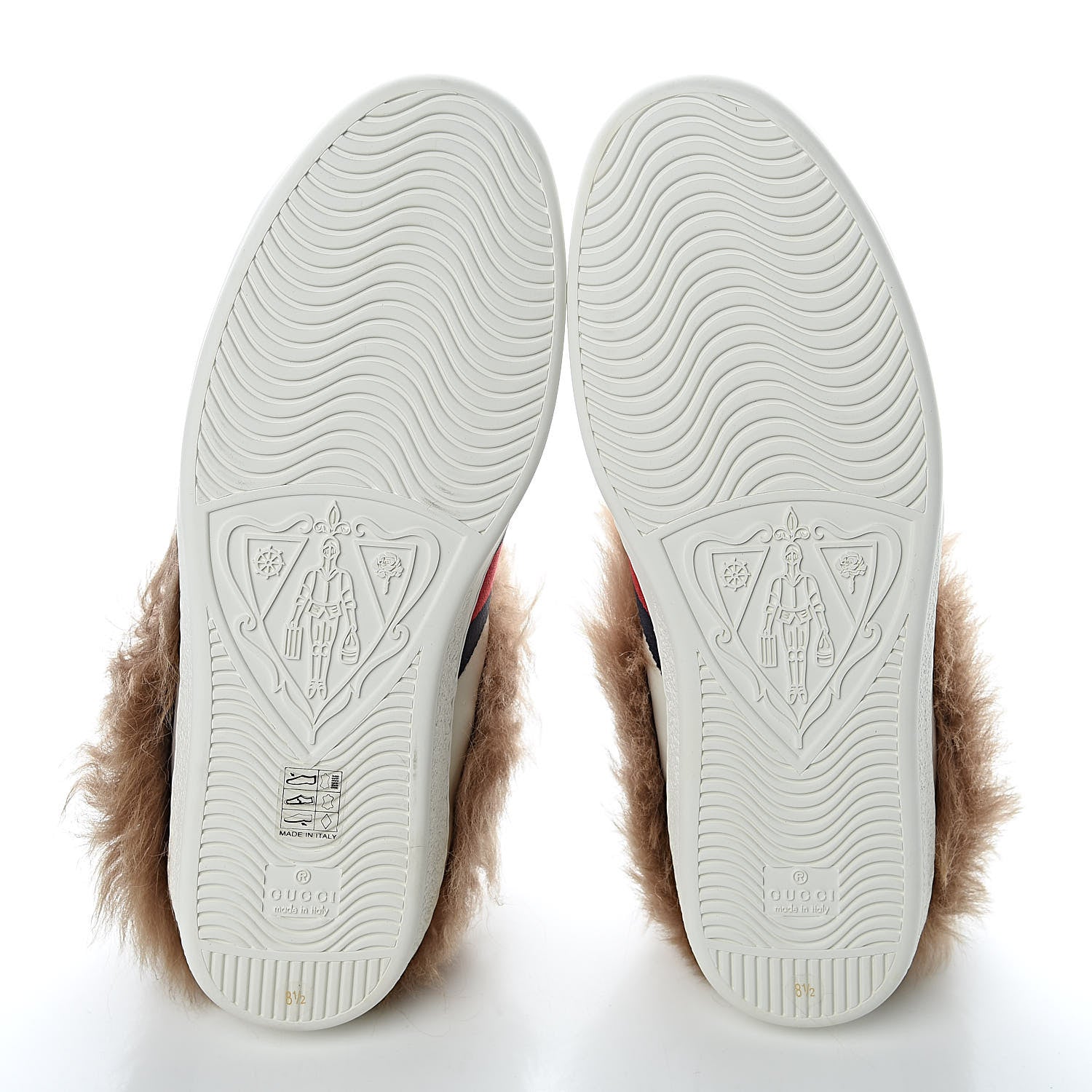 Gucci Calfskin Wool Web Bee Embroidered Mens Ace Sneakers 8.5 White 9 of 10