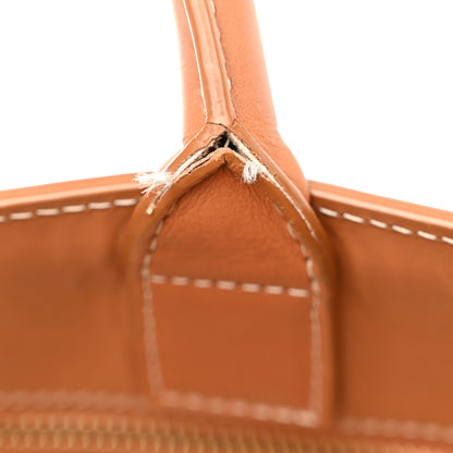 Celine Canvas Calfskin Logo Print Vertical Cabas Natural Tan 13 of 14