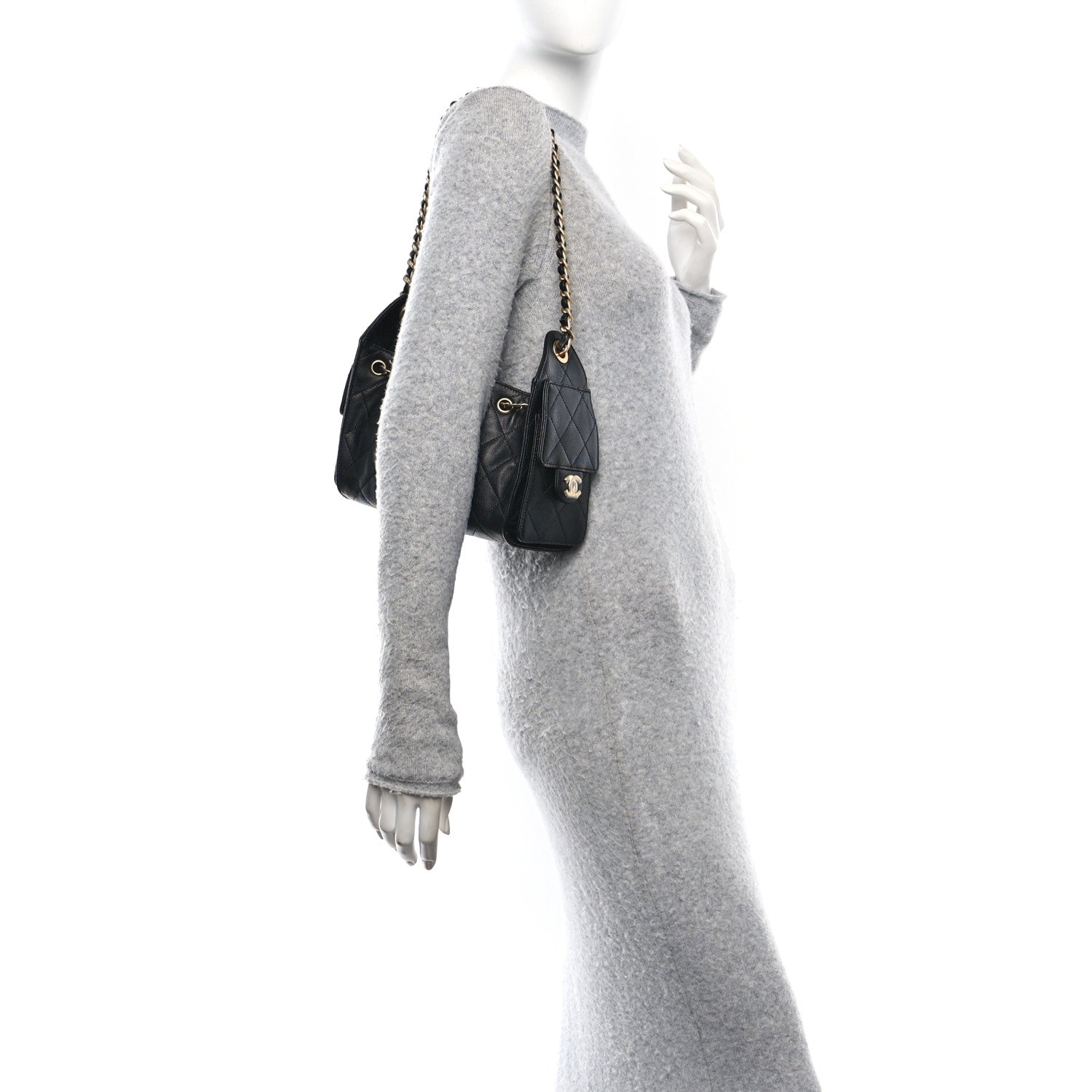 Chanel Caviar Quilted Mini Chanel 25 Handbag Black 2 of 10
