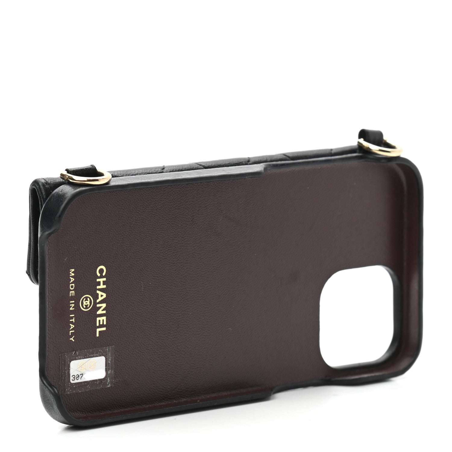 Chanel Lambskin Quilted Pearl Crush iPhone XII Pro Holder With Chain Black 5 of 9