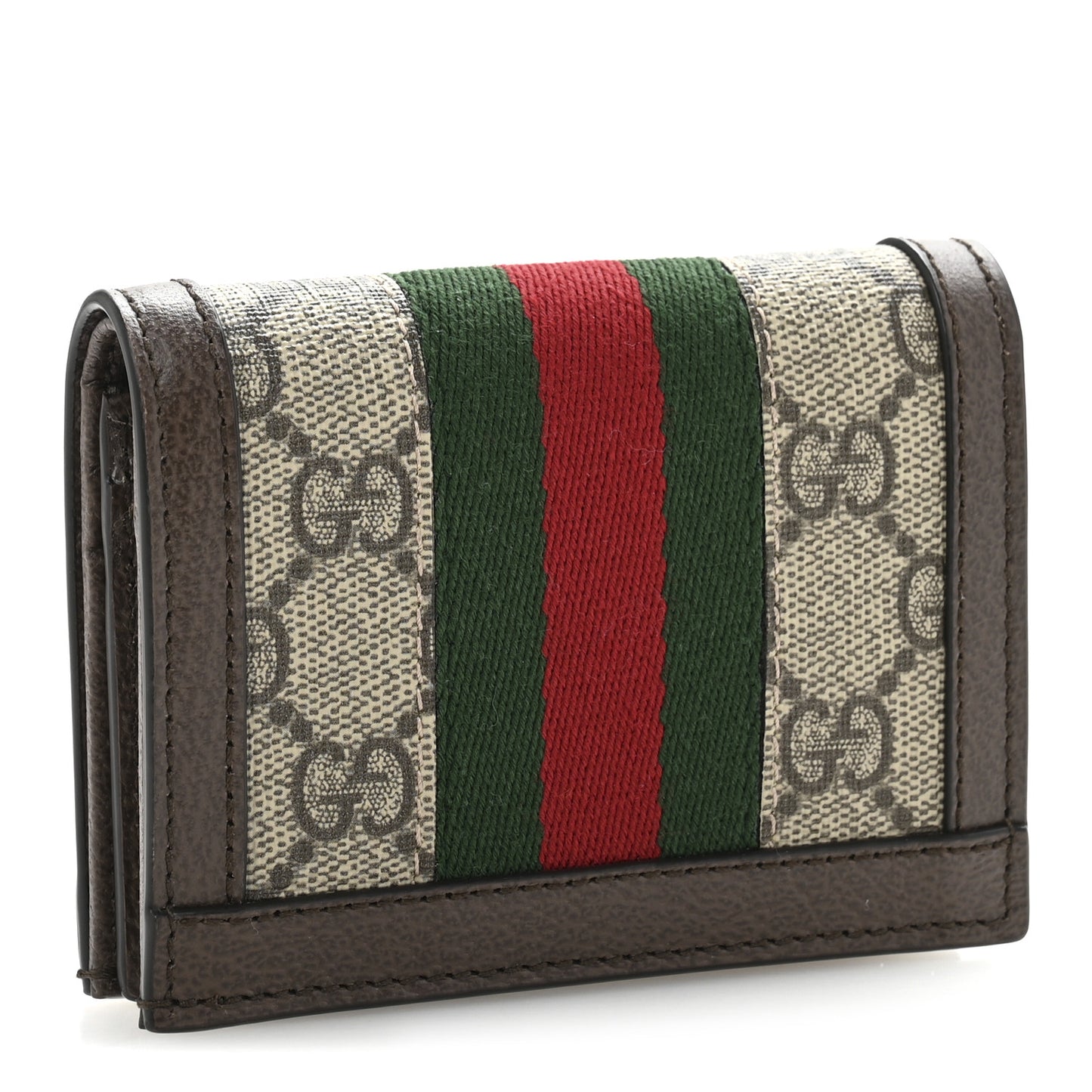 GG Supreme Monogram Web Ophidia Card Case Beige New Acero