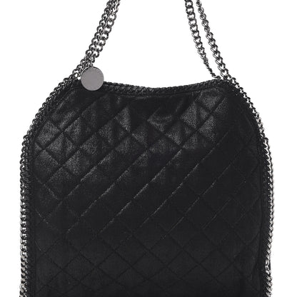 Stella McCartney Metallic Shaggy Deer Quilted Small Falabella Tote Black 8 of 10