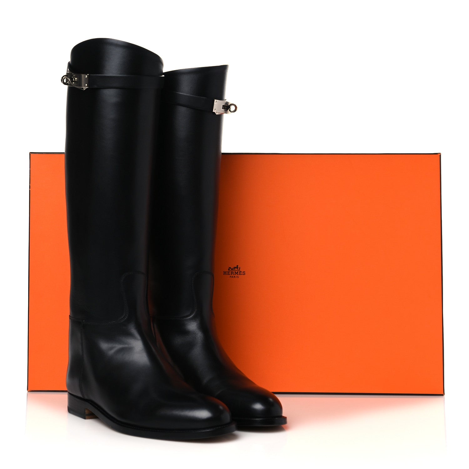 Hermes Box Kelly Jumping Boots 38.5 Black 8 of 8