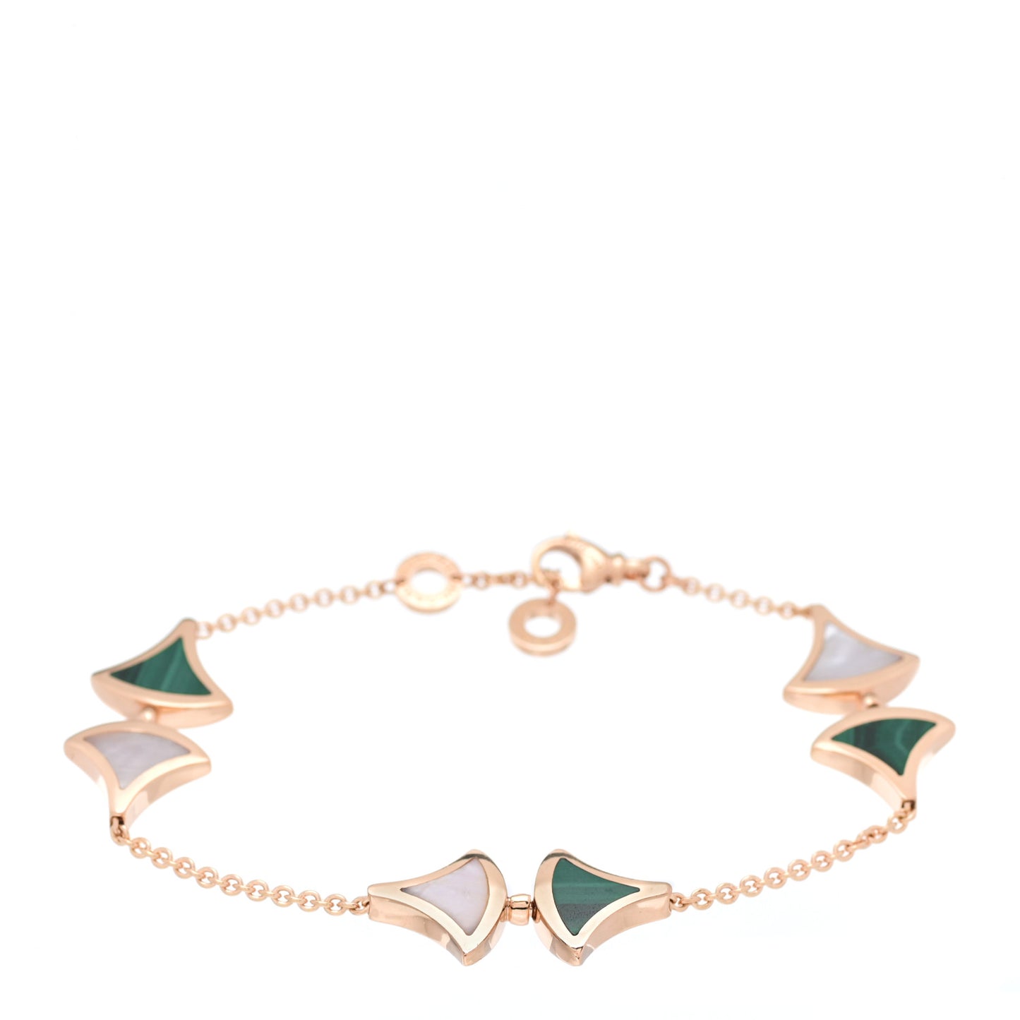 18K Rose Gold Mother of Pearl Malachite Divas' Dream Bracelet