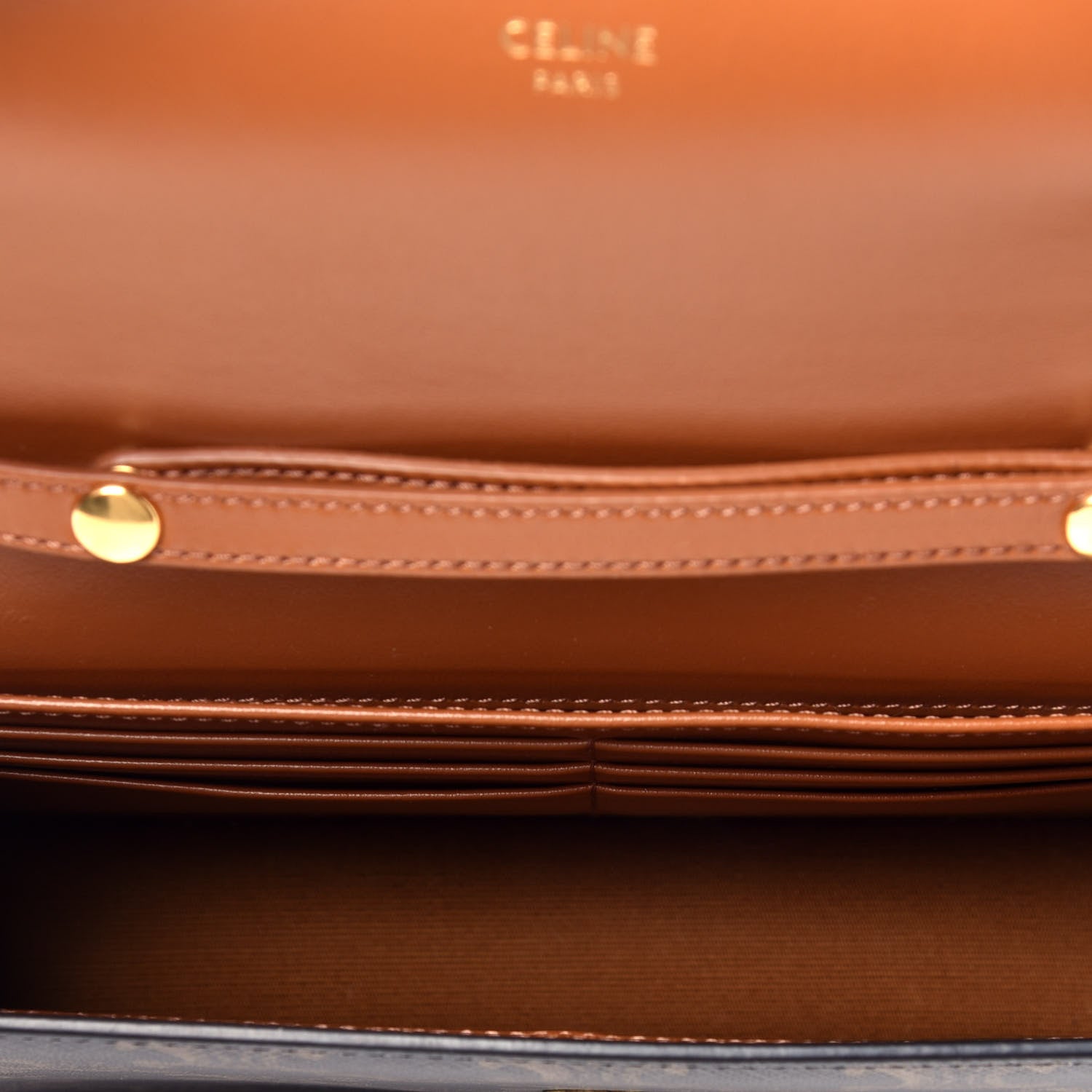 Celine Triomphe Canvas Maillon Wallet On Chain Bag Tan 5 of 8