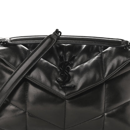 Saint Laurent Lambskin Quilted Small Loulou Puffer Monogram Chain Satchel Black 8 of 10