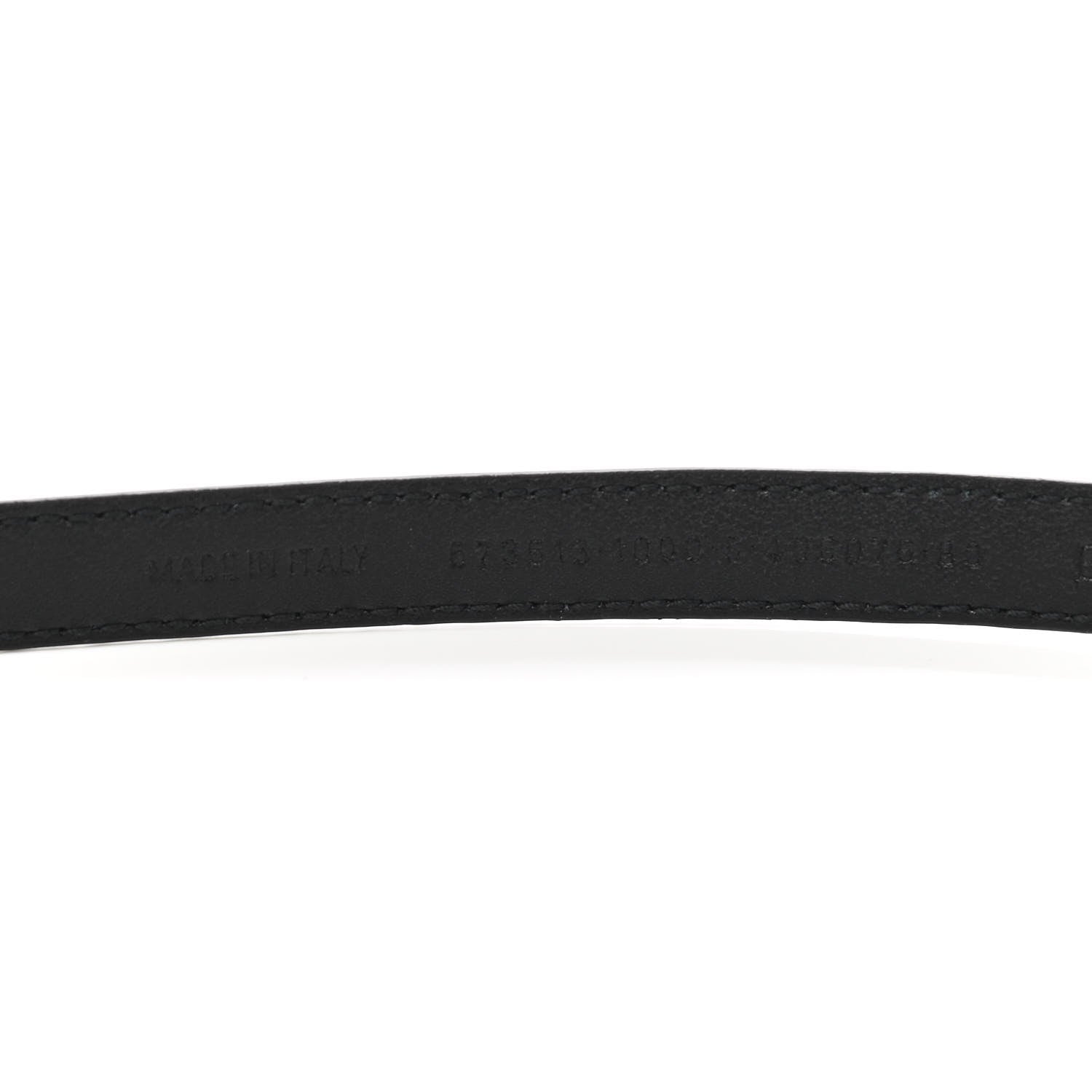 Balenciaga Shiny Calfskin Crocodile Embossed BB 15mm Thin Belt 80 32 Black 4 of 7