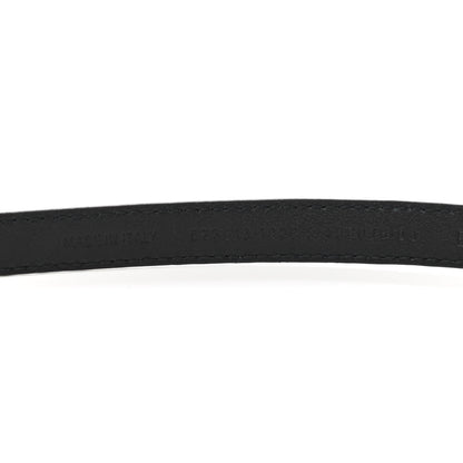 Balenciaga Shiny Calfskin Crocodile Embossed BB 15mm Thin Belt 80 32 Black 4 of 7