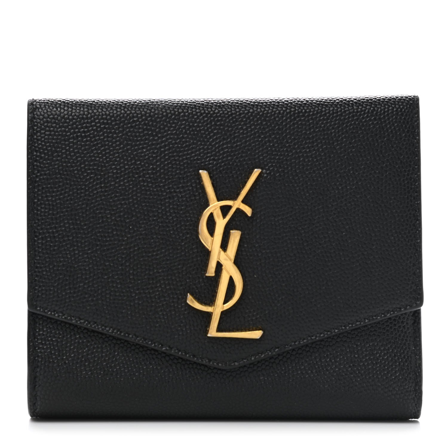 Saint Laurent Grain De Poudre Monogram Bi-Fold Wallet Black 1 of 10