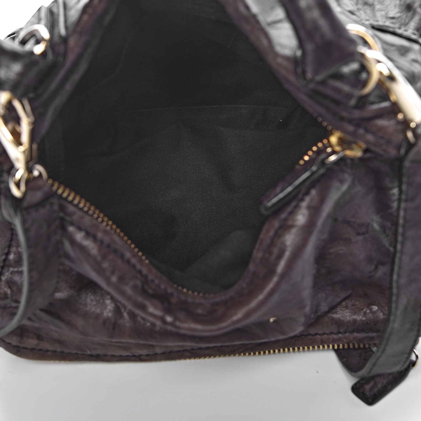 Tumbled Sheepskin Small Pandora Charcoal