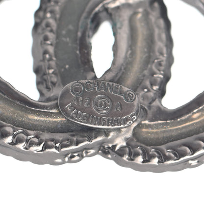 Chanel Enamel CC Earrings Grey Silver 4 of 4