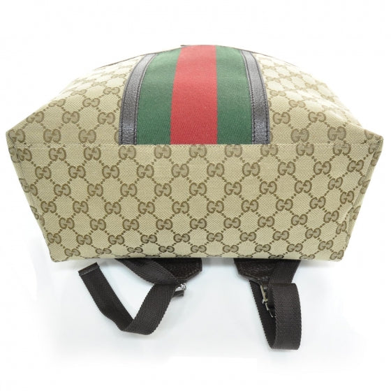 Gucci GG Monogram Web Medium Classic Backpack Brown 4 of 10