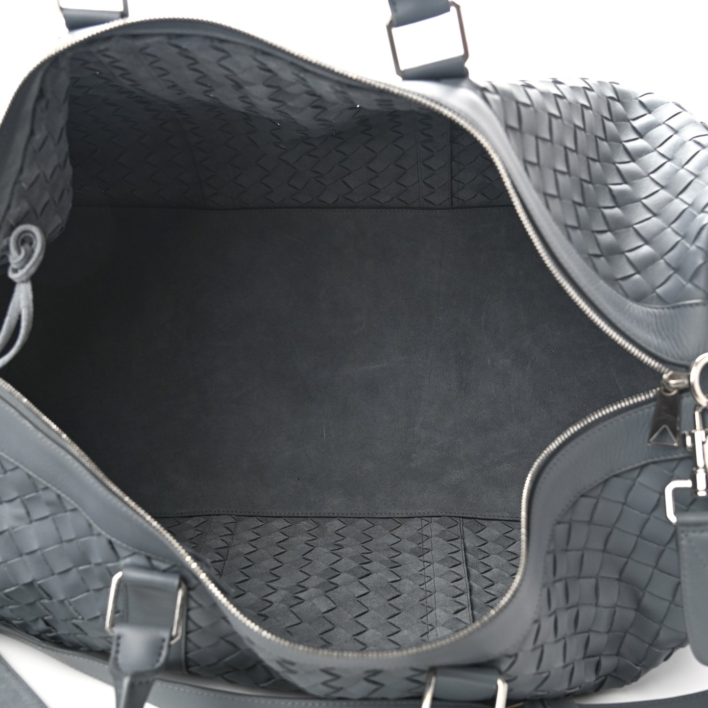 Nappa Intrecciato Large Holdall Duffel Grey