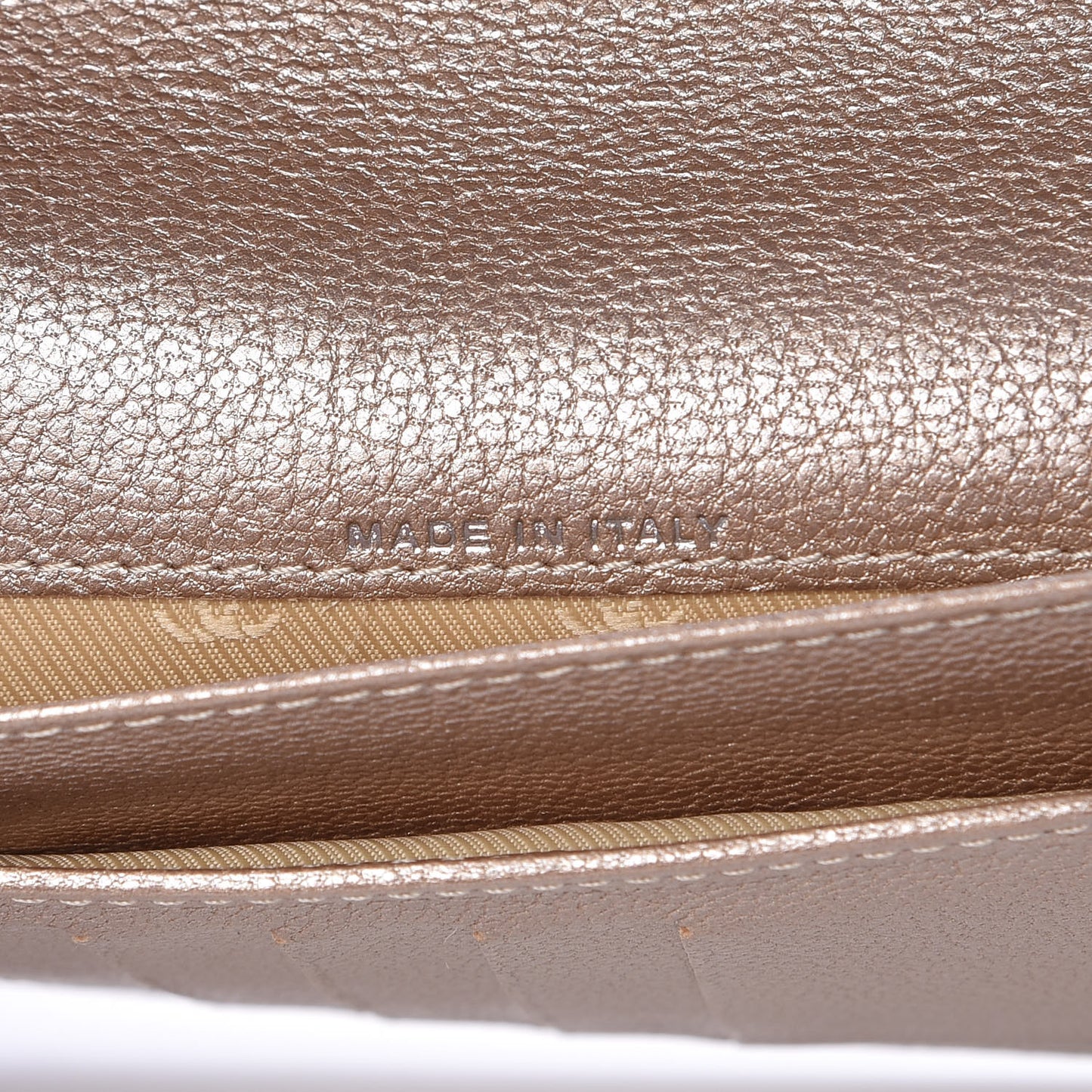Metallic Calfskin Yen Wallet Gold