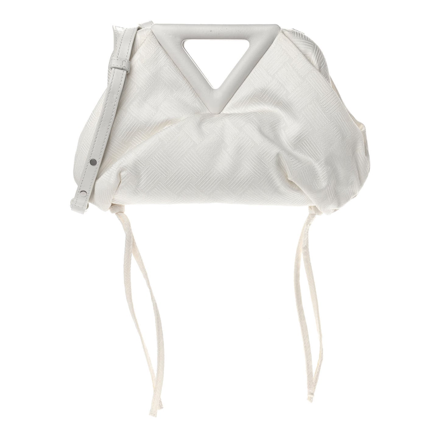 Nylon Jacquard Small The Point Triangle Bag Chalk