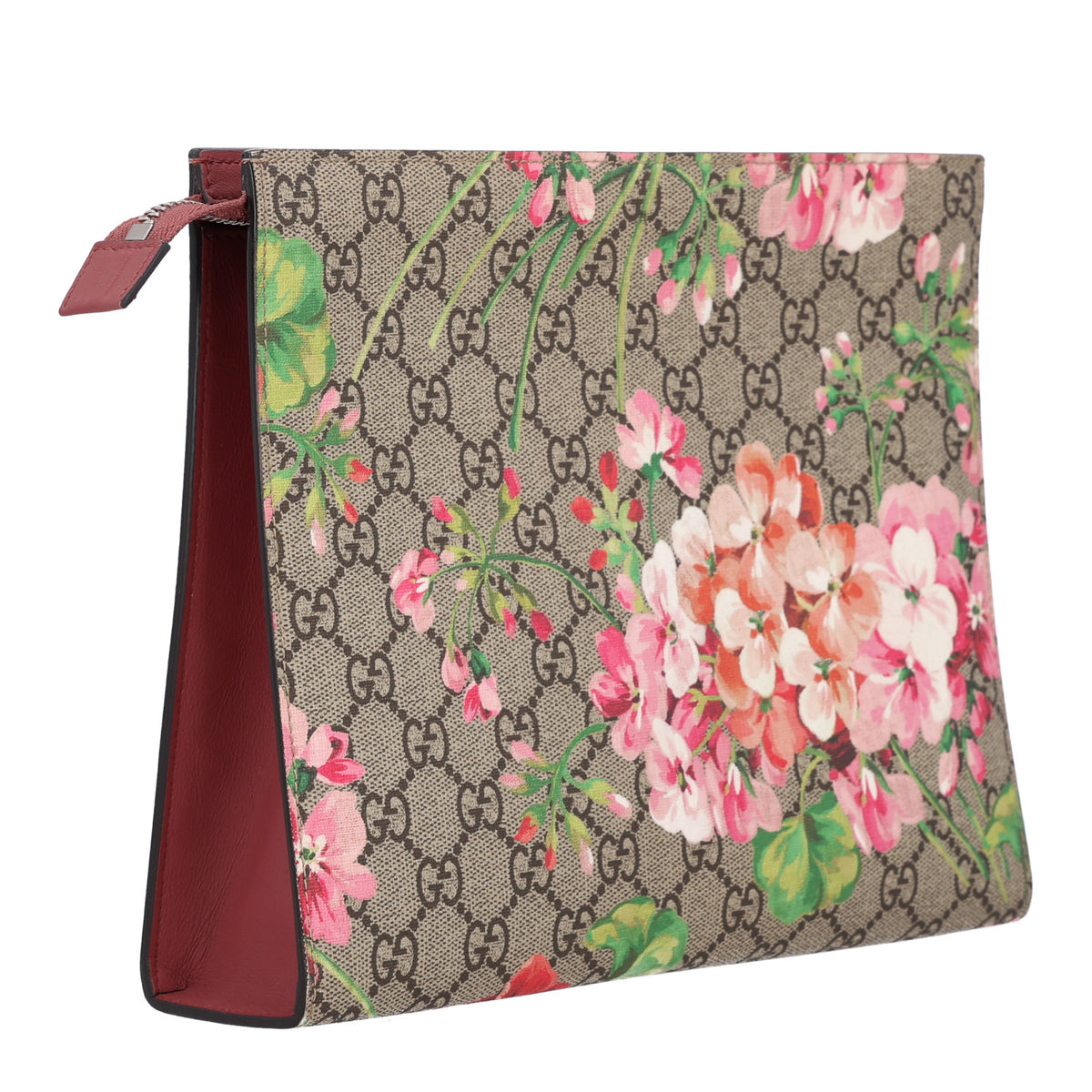 Gucci GG Supreme Monogram Blooms Large Cosmetic Case Beige Multicolor Dry Rose 3 of 10