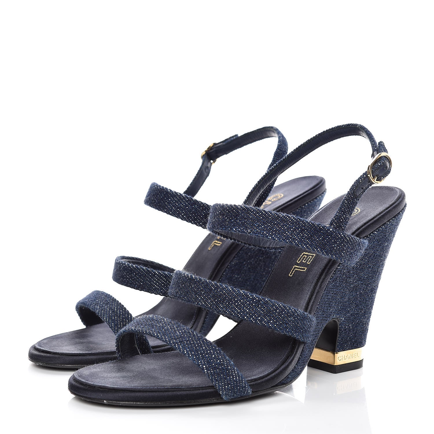 Chanel Denim Sandals 41 Dark Blue 3 of 13