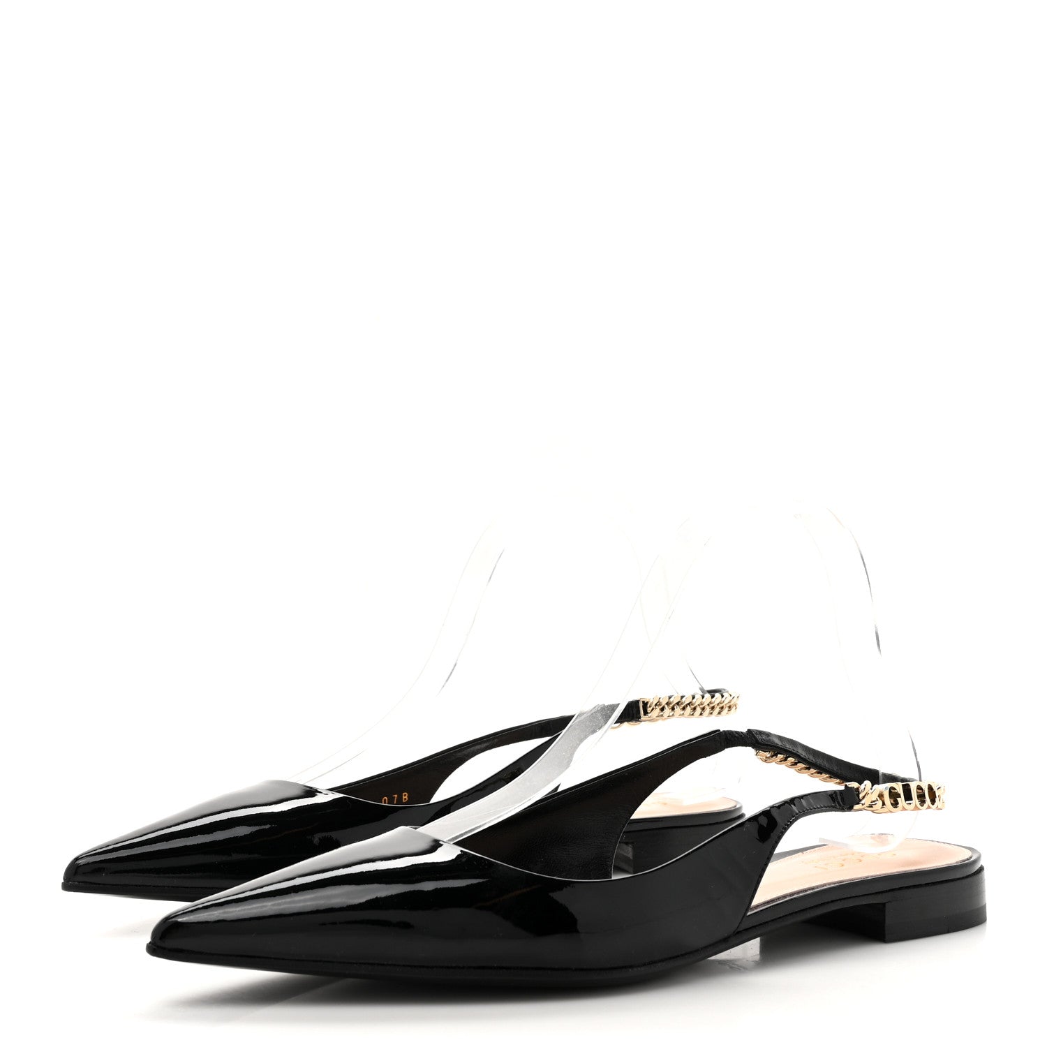 Gucci Patent Signoria Ballet Slingback Ballet Flat 38.5 Black 4 of 12