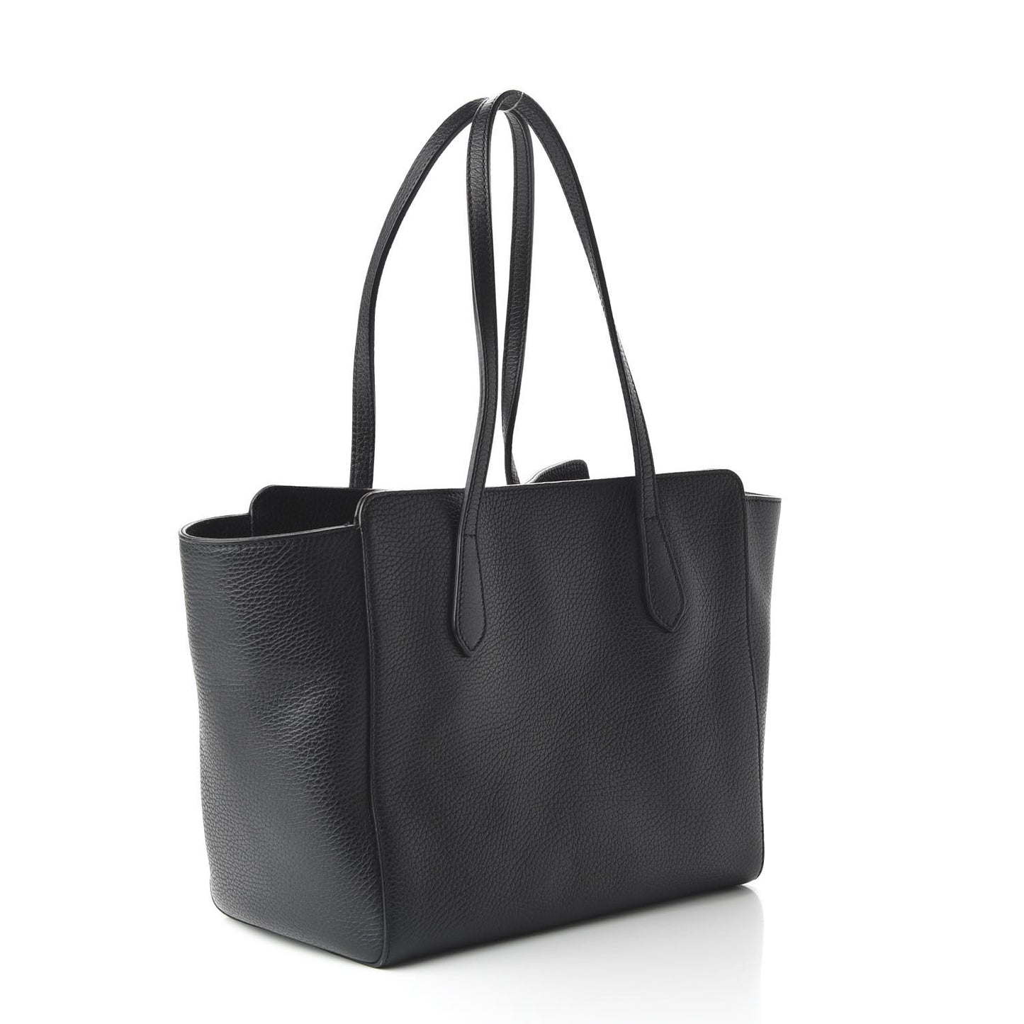 Pebbled Calfskin Small Swing Tote Black