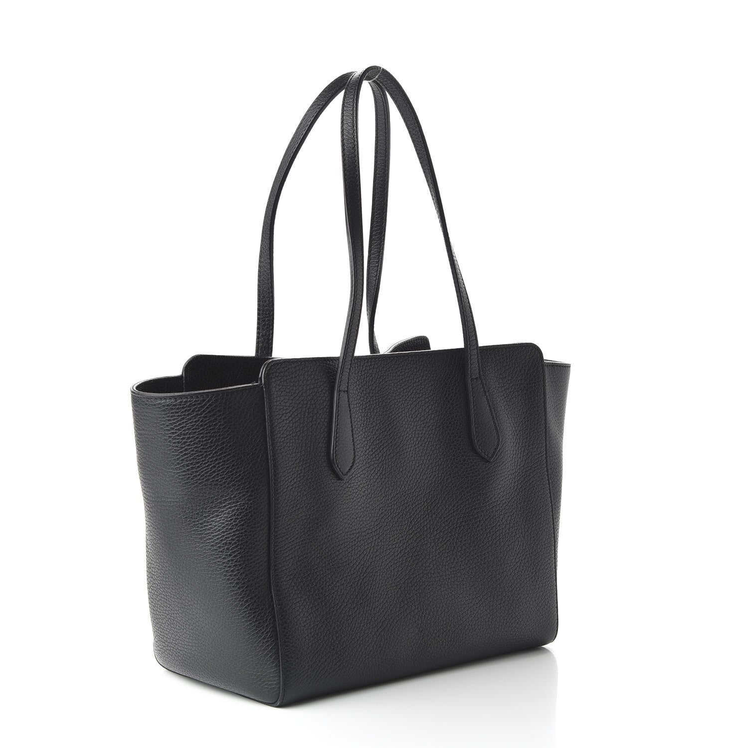 Gucci Pebbled Calfskin Small Swing Tote Black 3 of 11