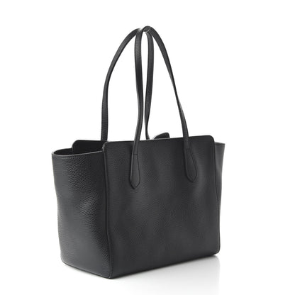 Gucci Pebbled Calfskin Small Swing Tote Black 3 of 11
