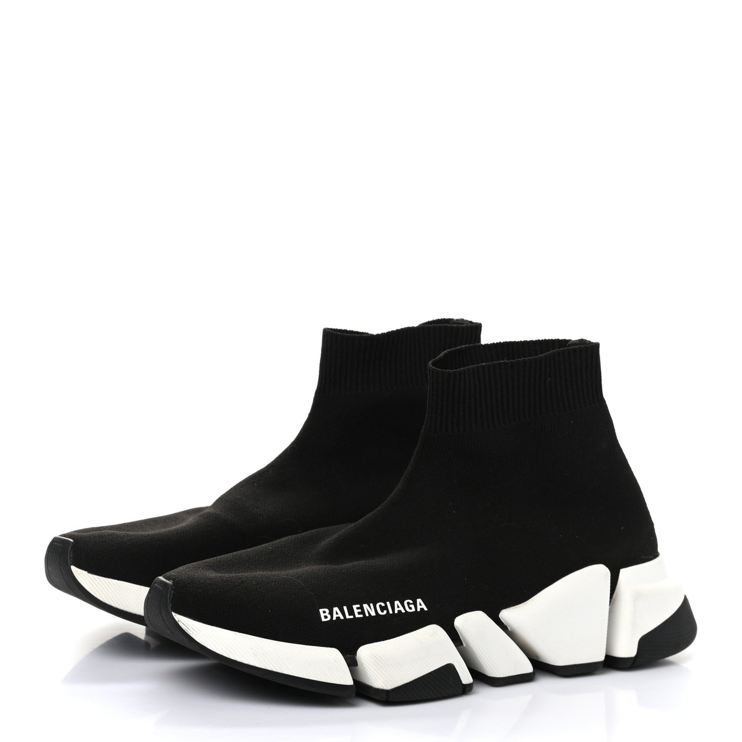 Technical 3D Recycled Knit Bi-Color Sole Womens Speed 2.0 Sneakers 37 Black White