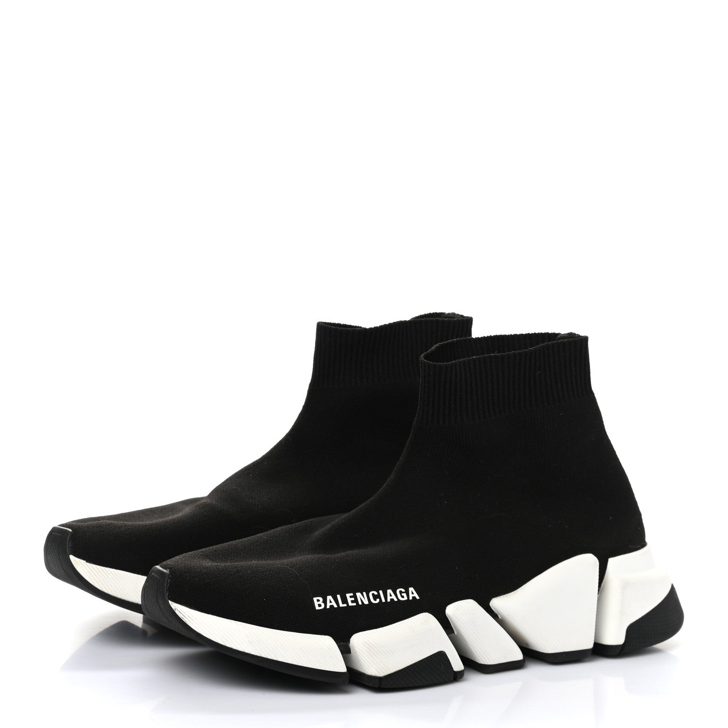 Balenciaga Technical 3D Recycled Knit Bi-Color Sole Womens Speed 2.0 Sneakers 37 Black White 3 of 13