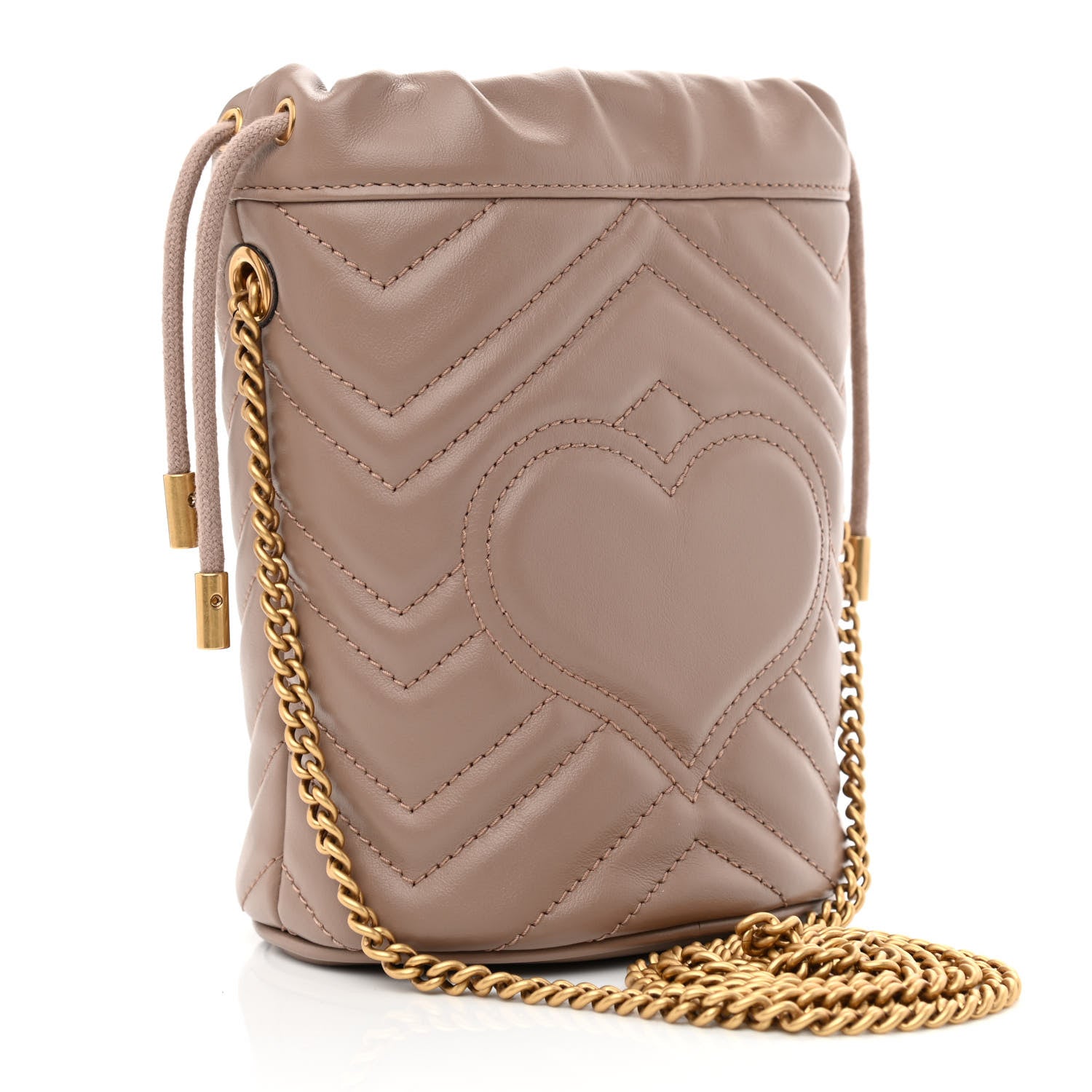 Gucci Calfskin Matelasse Mini GG Marmont 2.0 Bucket Bag Porcelain Rose 3 of 11