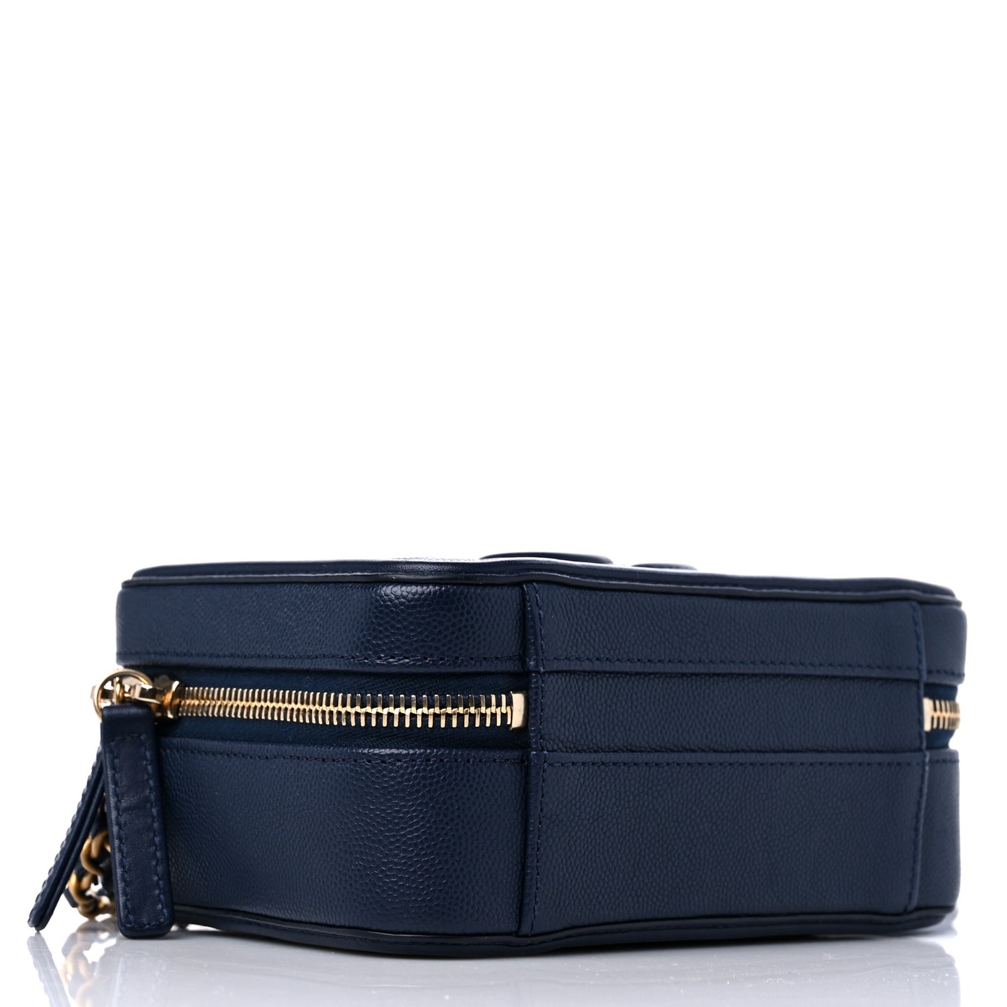 Caviar Quilted Small CC Filigree Vanity Case Navy