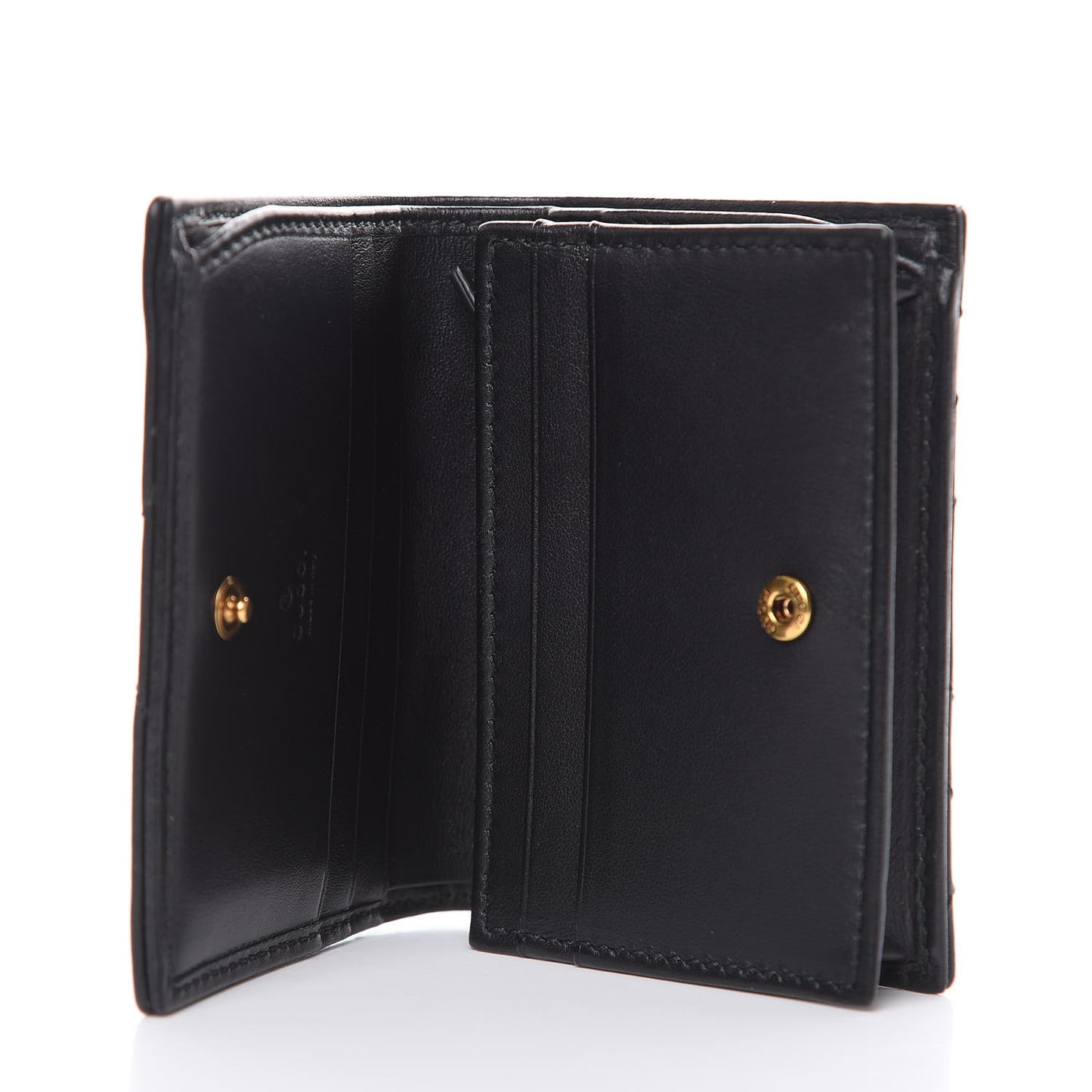 Calfskin Matelasse GG Marmont Card Case Wallet Black
