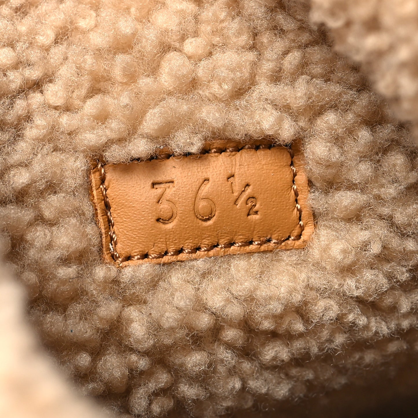Covered Wool Monogram Textured Dollar Calfskin Shearling Horsebit Snow Boots 36.5 Underwood Blue Hazel Brown