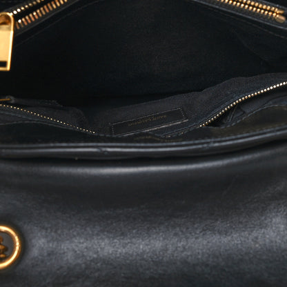 Saint Laurent Calfskin Y Quilted Monogram Medium Loulou Chain Satchel Black 6 of 14